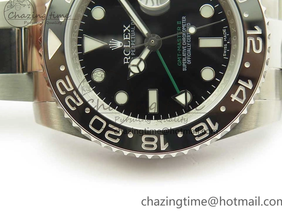 MiroTime 0131 GMT-Master II 116710 LN Black Ceramic 904L Steel DJF Best Edition on SS Bracelet A Bright 3245